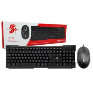 Kit Teclado e Mouse Office 5+ KC500, USB, ABNT2, 1000DPI, Preto - 015-0069