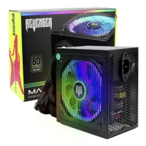 Fonte atx 750w 80 plus bronze pfc ativo led rgb revenger 2