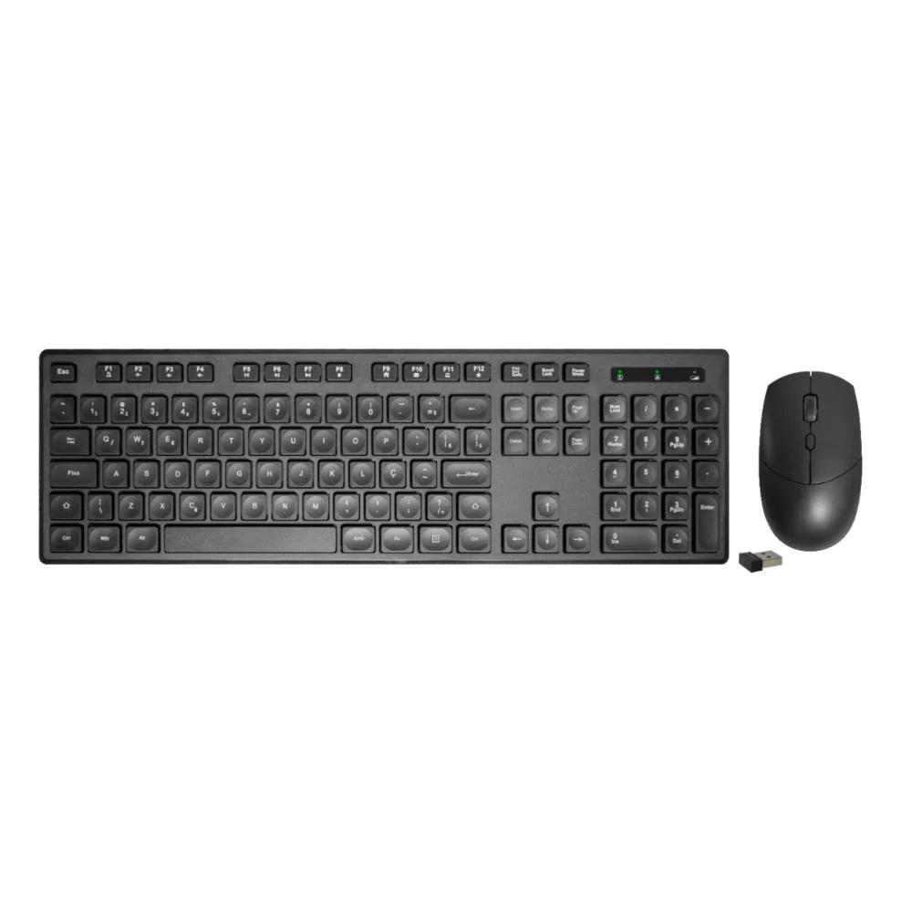 Kit Teclado e Mouse Office 5+ KC500, USB, ABNT2, 1000DPI, Preto - 015-0069 kit