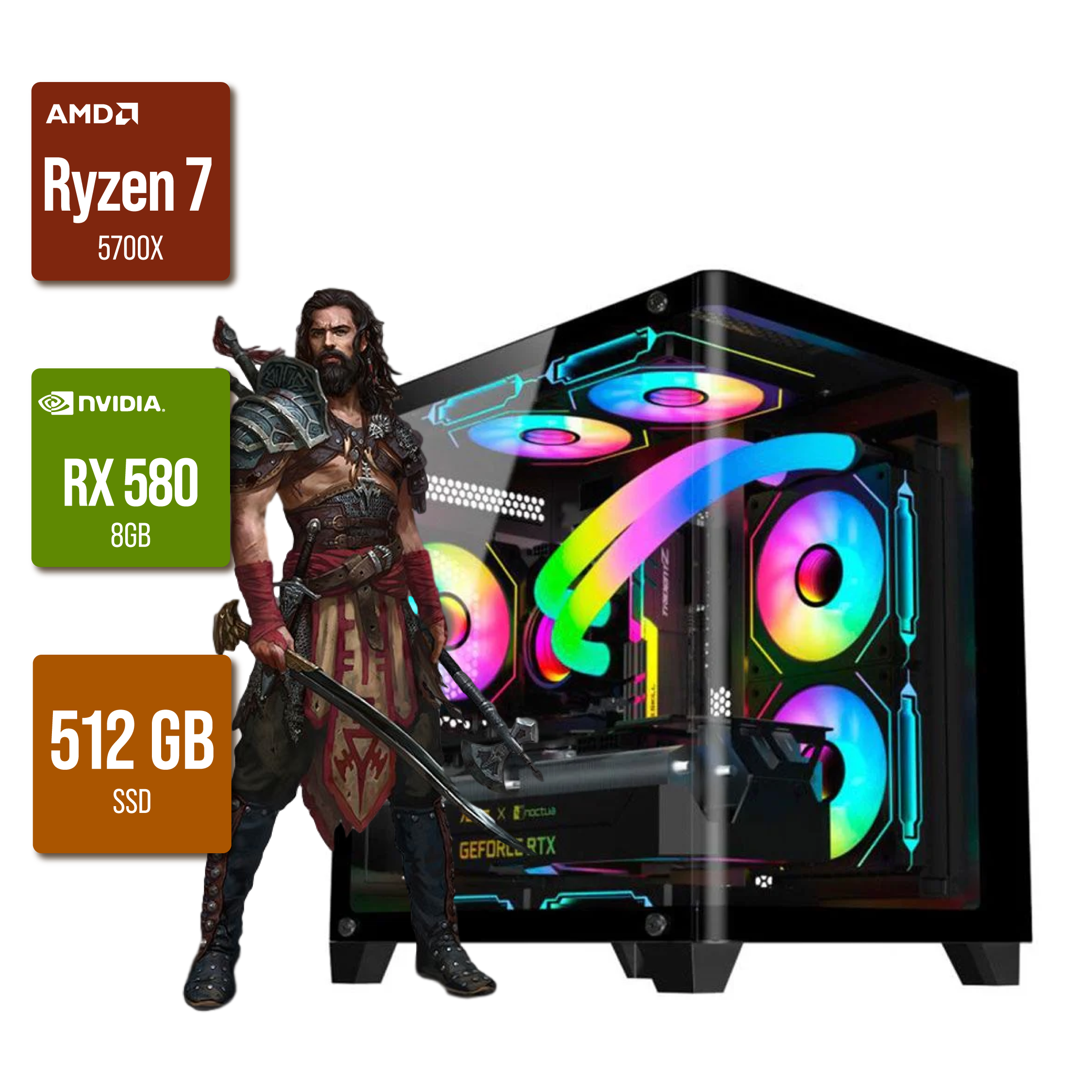 Computador Gamer RYZEN 7 5700x / 16GB DDR4 / NVME 512GB