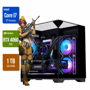 Computador Gamer Intel I7 12ª Geração / 16GB DDR4 / NVME 1TERA GB / VÍDEO RTX 4060 8GB
