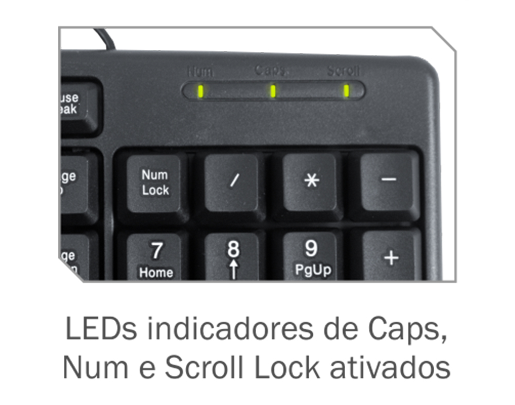 Teclado preto com fio Standart Keyboard KB-3728